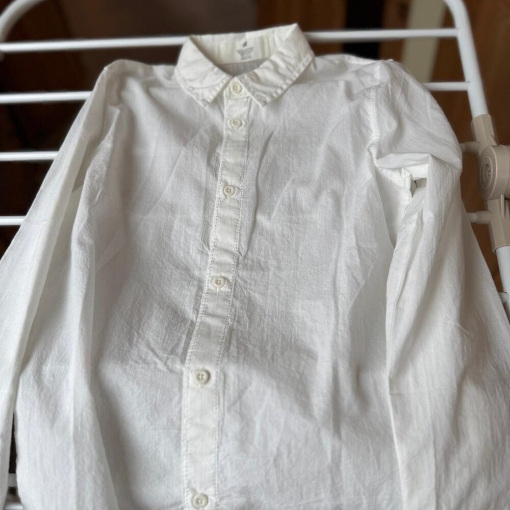 Boys Fine Cotton White Shirt Age 8-9 Years